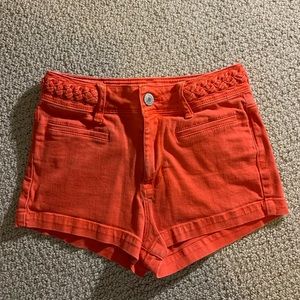 Orange High-Waisted Shorts
